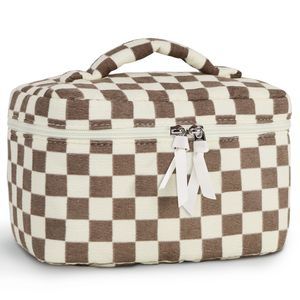 Corduroy Makeup Bag Quilted Makeup Bag Large Floral Cosmetic Bag For Women✨